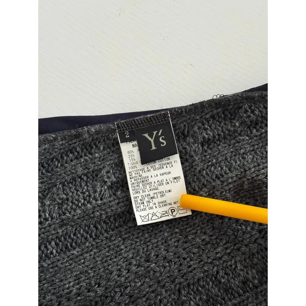 Yohji Yamamoto Y’s Asymmetric Wool Avantgarde Panel Sweater - Picture 5 of 5